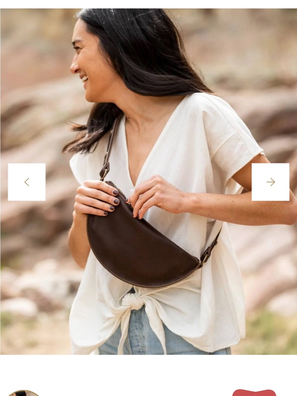 Women's Espresso Bee Leather bag (2 straps) - Lyons Leather - Picture 3 of 5